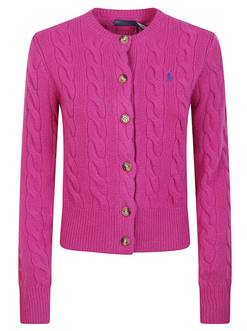 Polo Ralph Lauren Cable-Knit Cashmere Blend Cardigan With Iconic Embroidered Pony