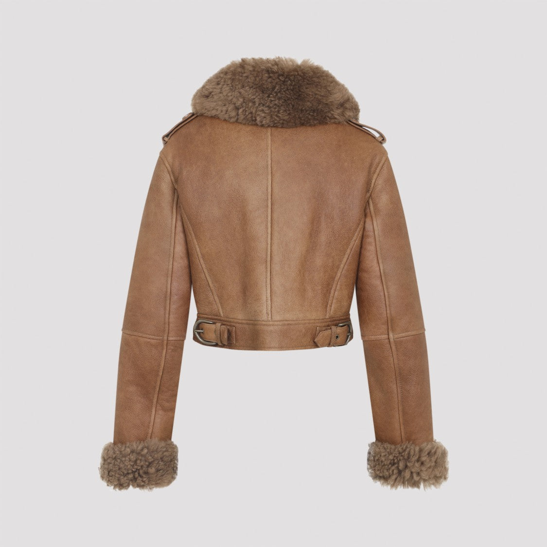 Chloé Amber Brown Sheep Skin Leather Jacket