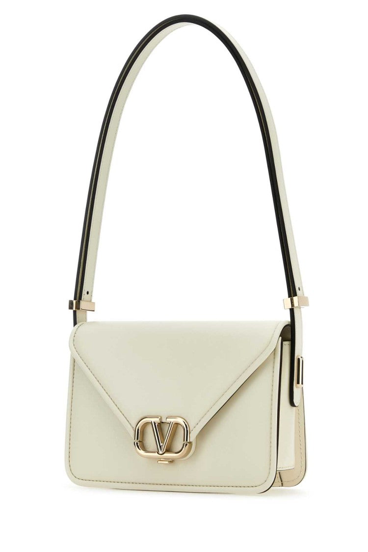 Valentino Garavani Ivory Leather Vlogo Crossbody Bag