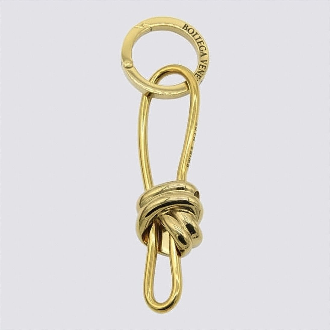 Bottega Veneta Polished Metal Keyring With Distinctive Knot Design
