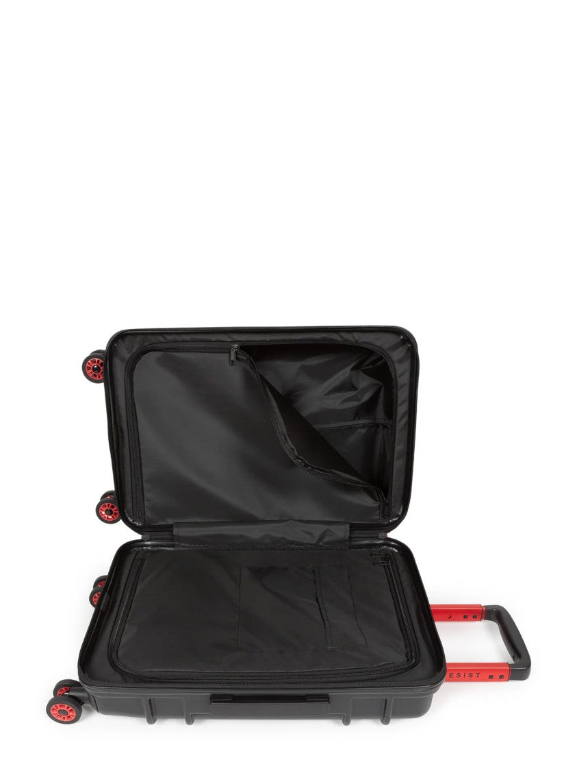 Eastpak Textured Black Hard Shell Suitcase With Reinforced Edges