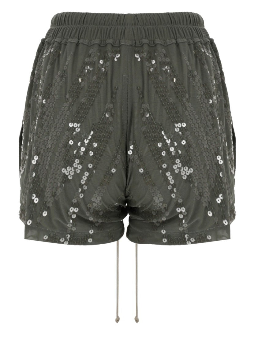 Rick Owens X Lilies Boxers Scattered Sequins Elastic Waistband Shorts