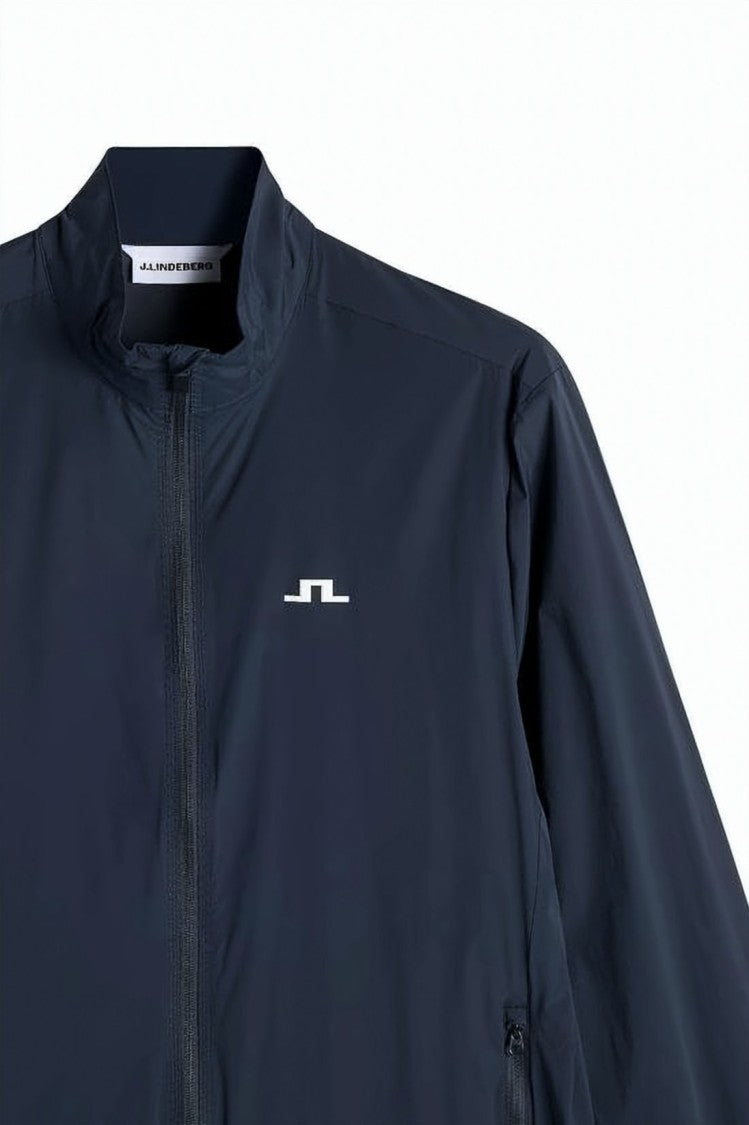 J Lindeberg Lightweight Blue Jacket With Minimalist Design And Stand Collar