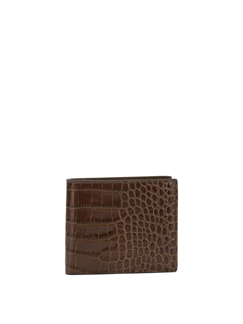 Tom Ford Crocodile Print Leather Wallet