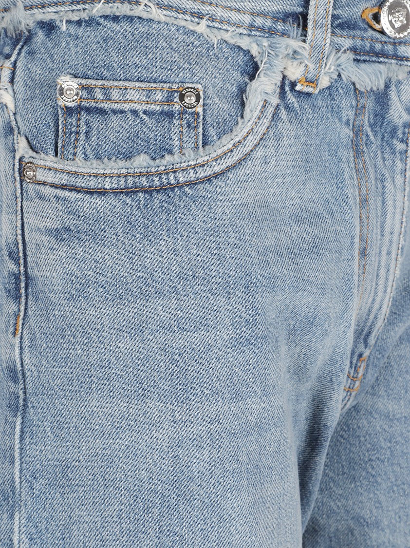 Versace Stonewashed Cotton Denim Boyfriend Jeans