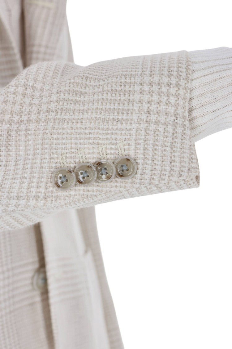 Barba Prince Of Wales Linen-Cotton-Silk Blazer
