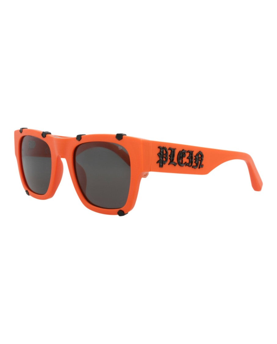 Philipp Plein Bold Square-Frame Acetate Sunglasses With Saddle Nose Bridge