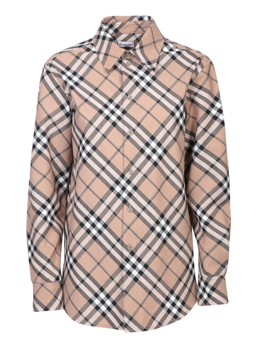 Burberry Beige Classic Collar Shirts