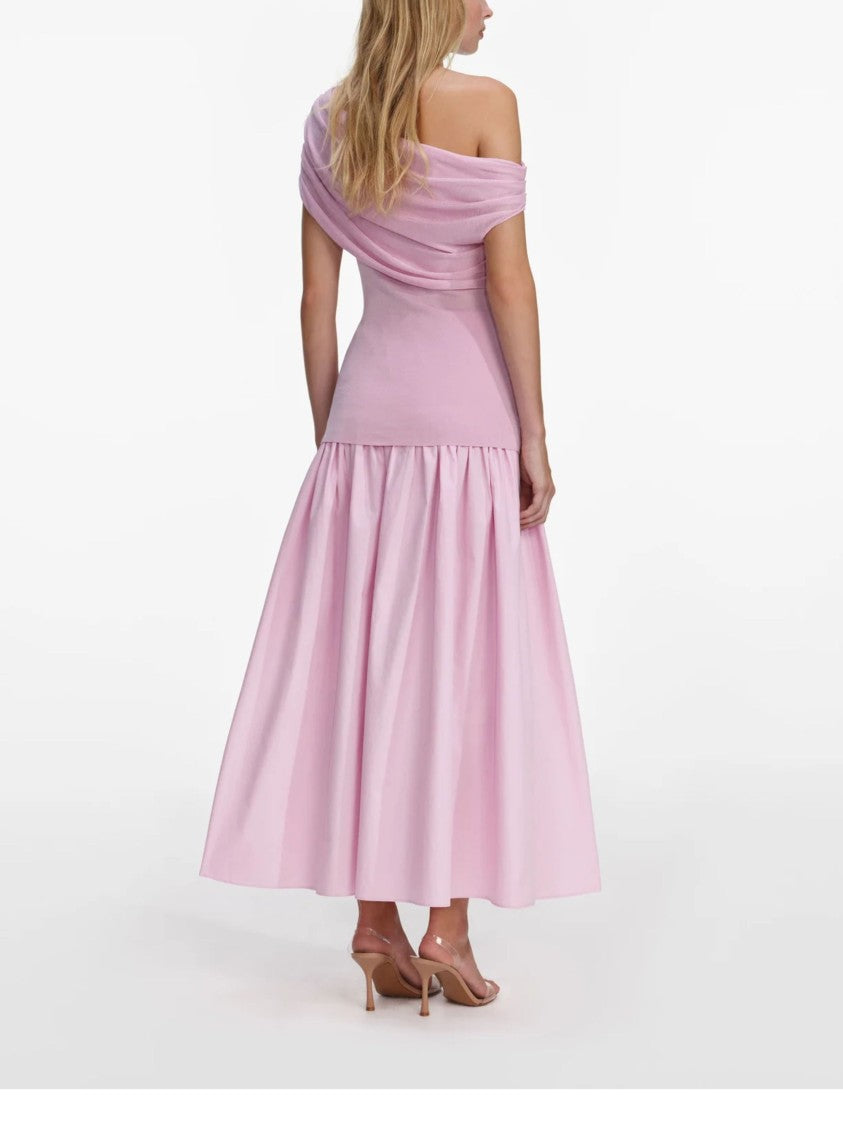 Self-Portrait Pink Jeweled Buttons Midi Dress