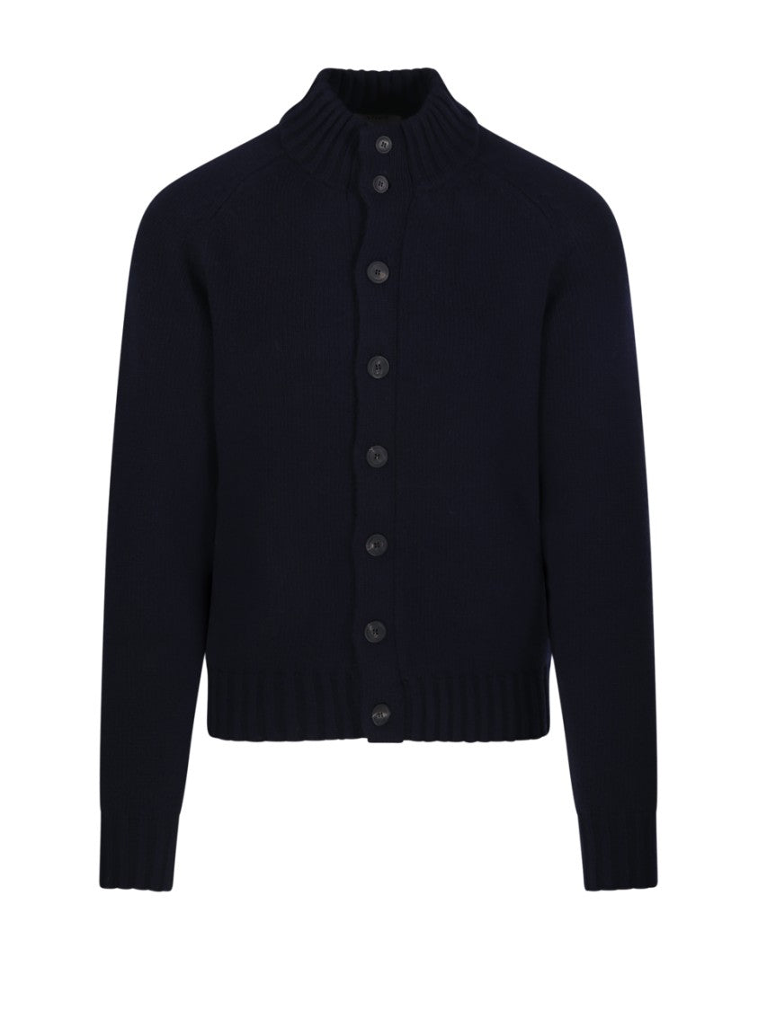 Altea Textured Knit Jacket With High Collar And Button-Down Front