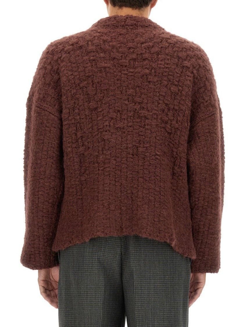 Jil Sander Textured Mohair Blend Knit With Flared Sleeves