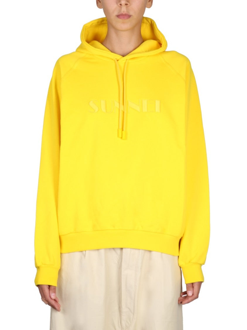 Sunnei Relaxed-Fit Drawstring Hood Sweatshirt