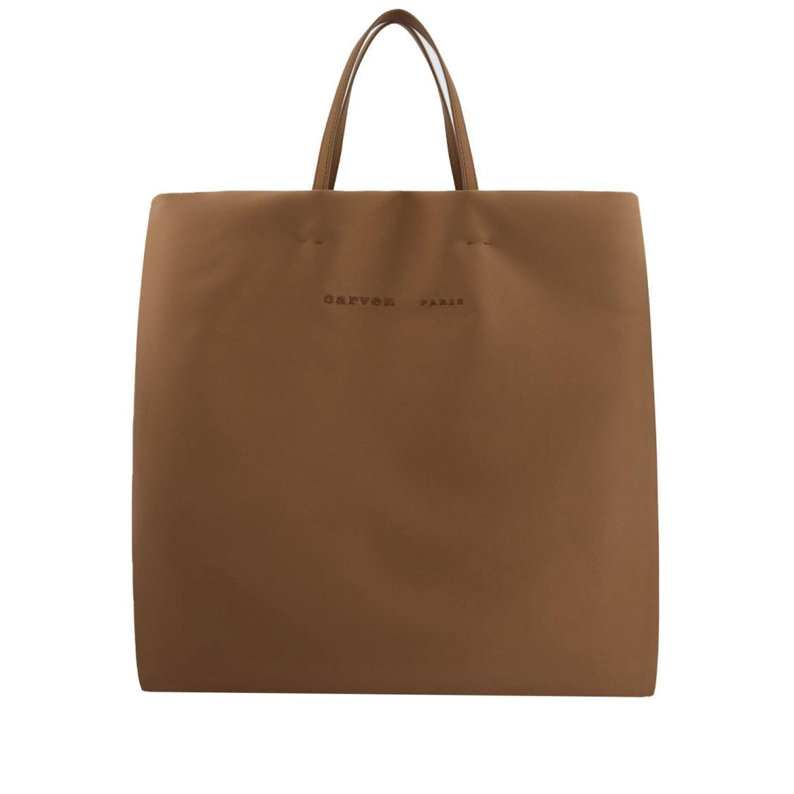 Carven Matte Satin Tote Bag With Embroidered Logo