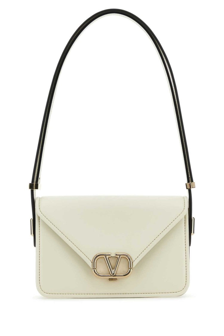 Valentino Garavani Ivory Leather Vlogo Crossbody Bag