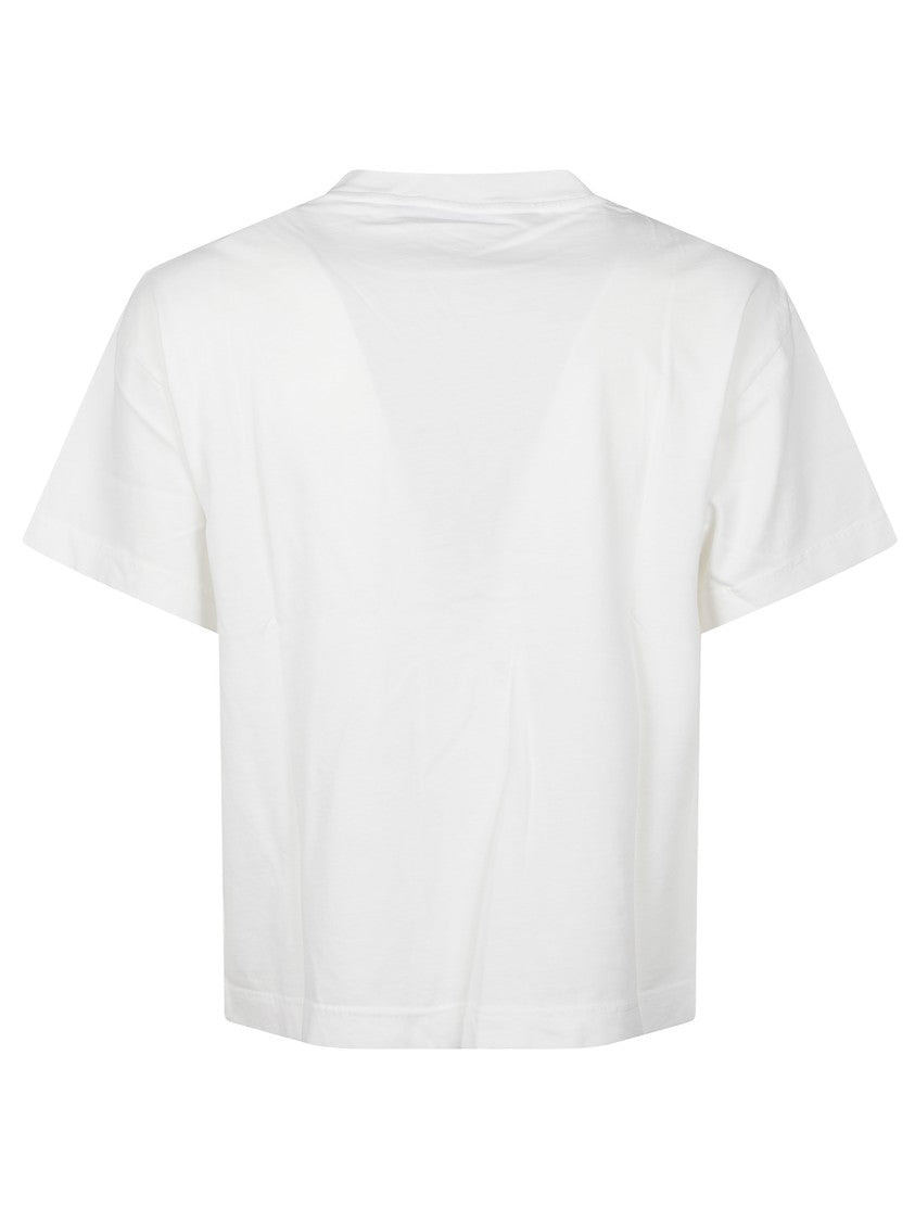 Palm Angels Crew Neck T-Shirt With Spray-Paint Effect Logo Detail