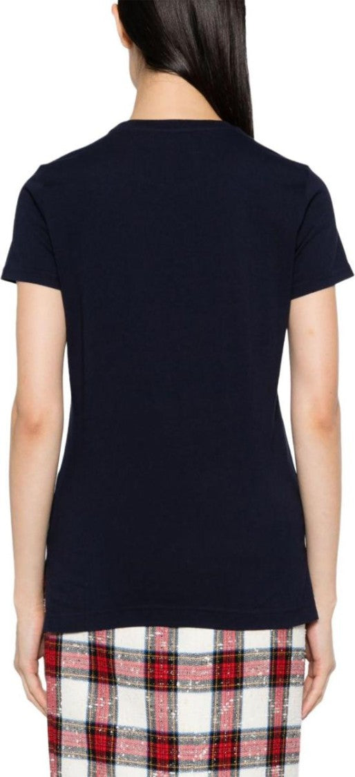 Vivienne Westwood Fitted Black Cotton T-Shirt With Emblem Detail