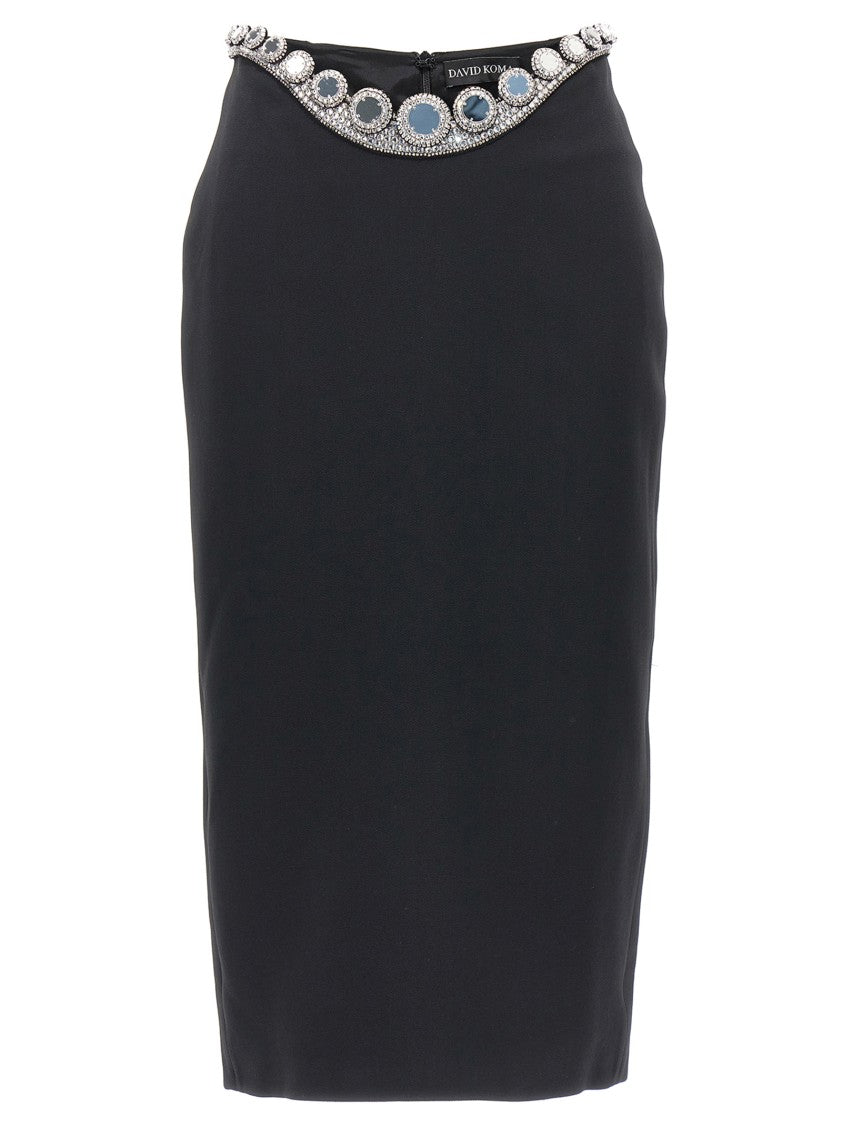 David Koma 'Puffer Circle Embroidery' Skirt