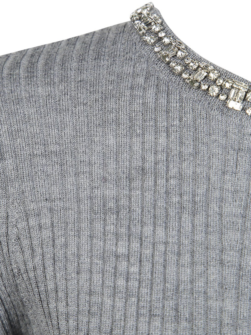 Max Mara Catone Jeweled Crewneck Sweater