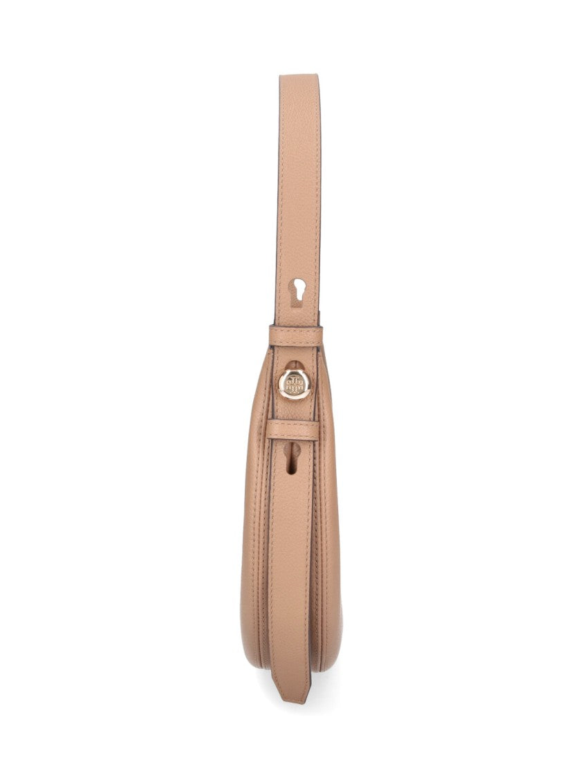 Tory Burch Crescent-Shaped Handbag With Structured Silhouette And Gold-Tone Accents