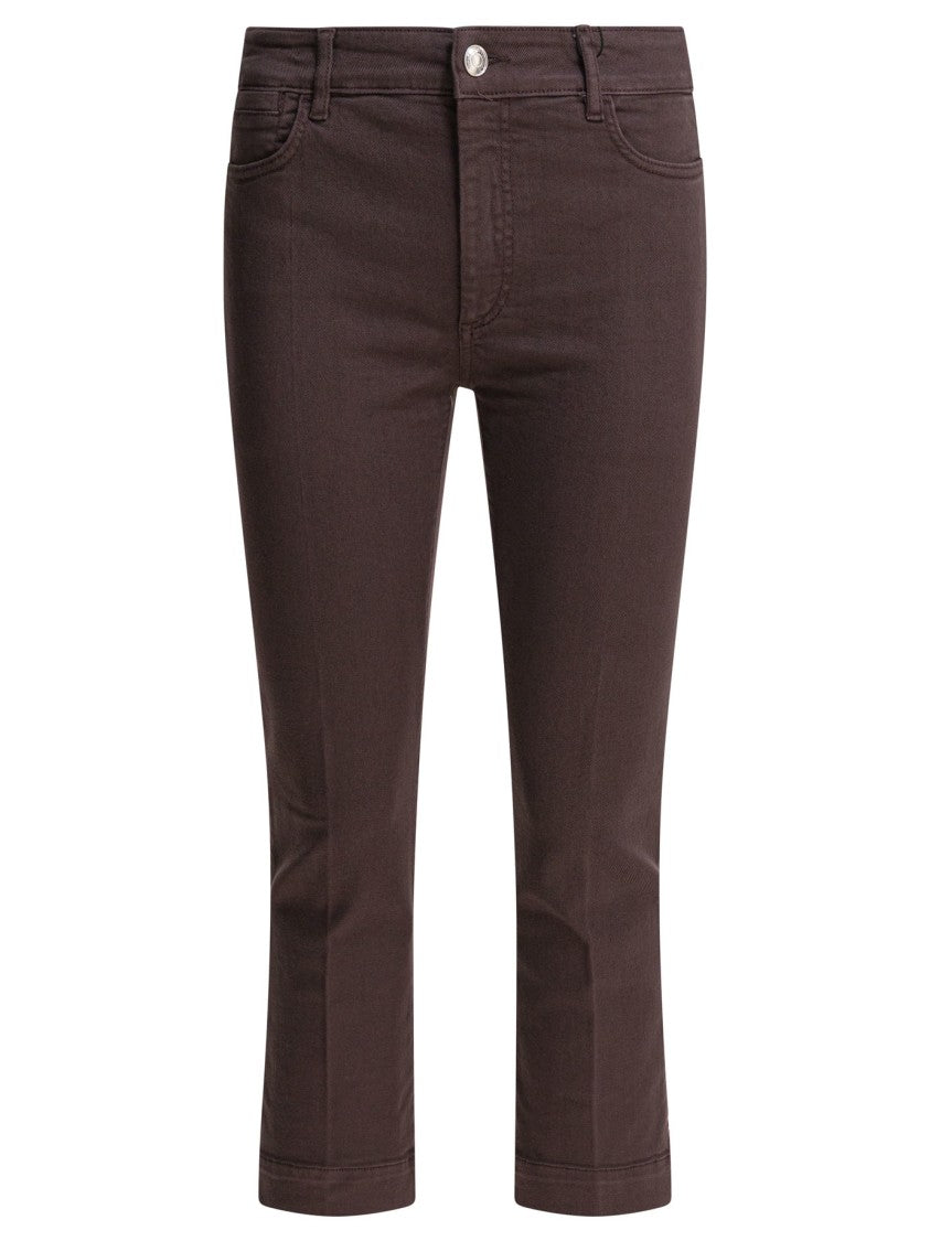 Max Mara Cropped Brown Jeans With Slim Fit