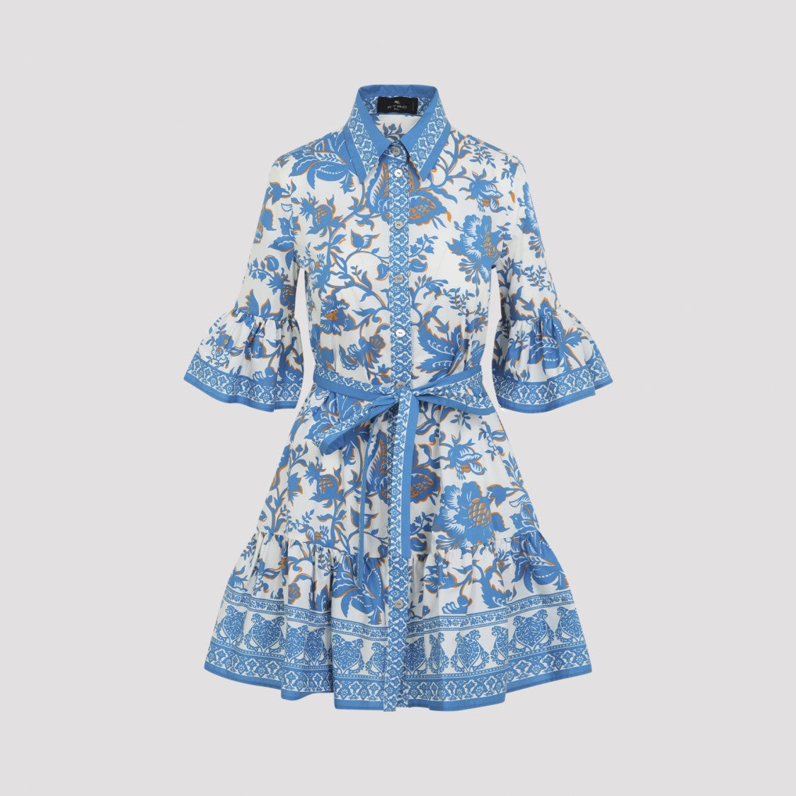 Etro Blue Cotton Blend Dress