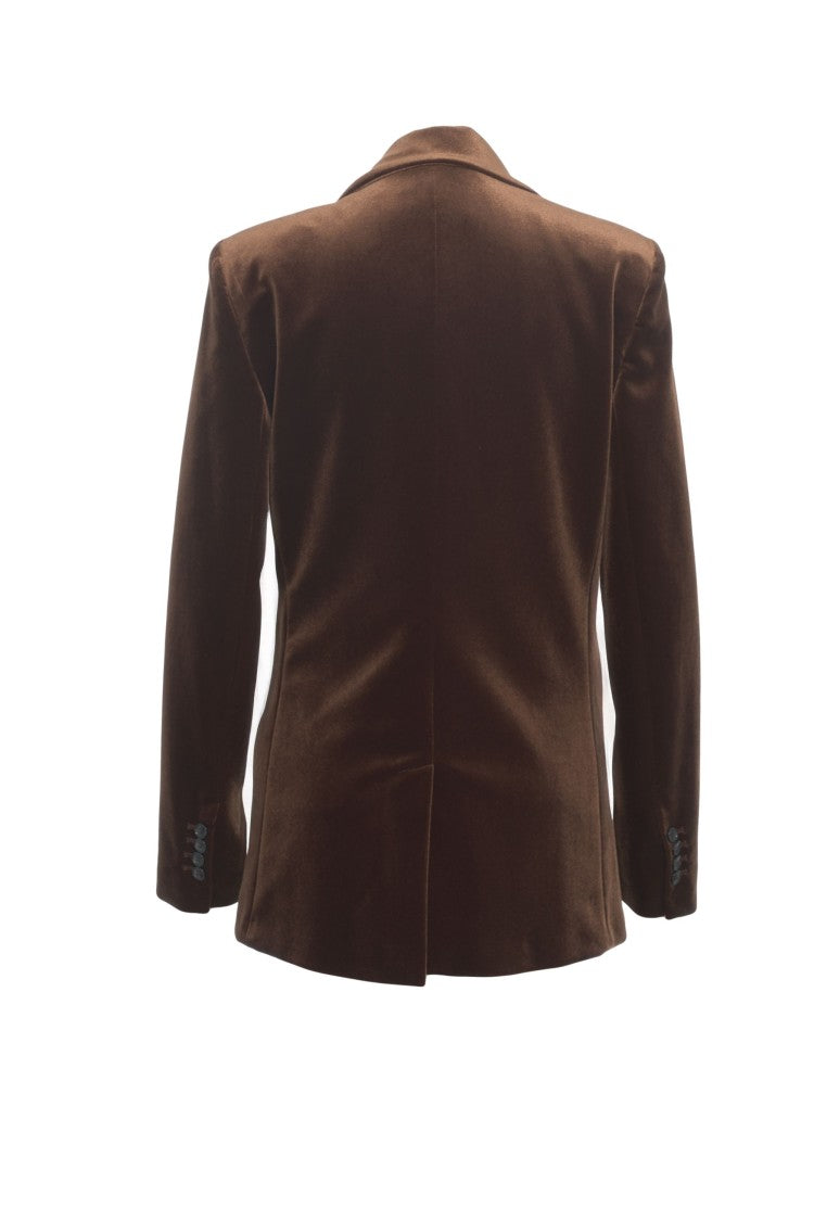 Gender Velvet Blazer With Peak Lapels