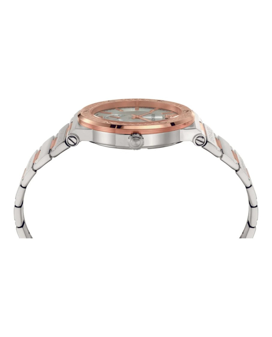 Versace Silver Greca Logo Stainless Steel Wristwatch