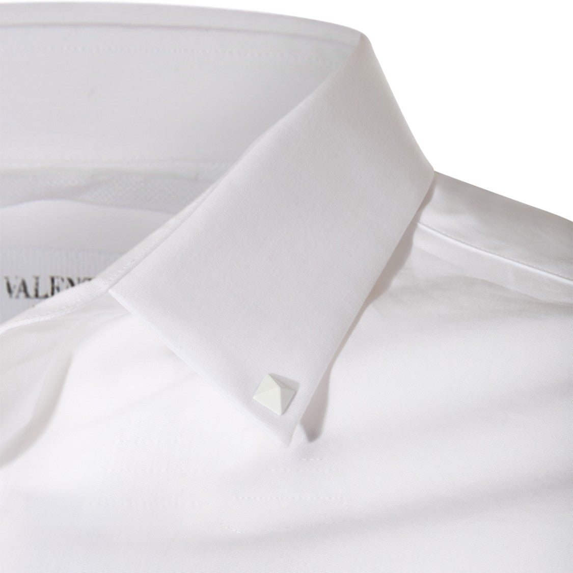 Valentino White Cotton Stud Detailing Shirt