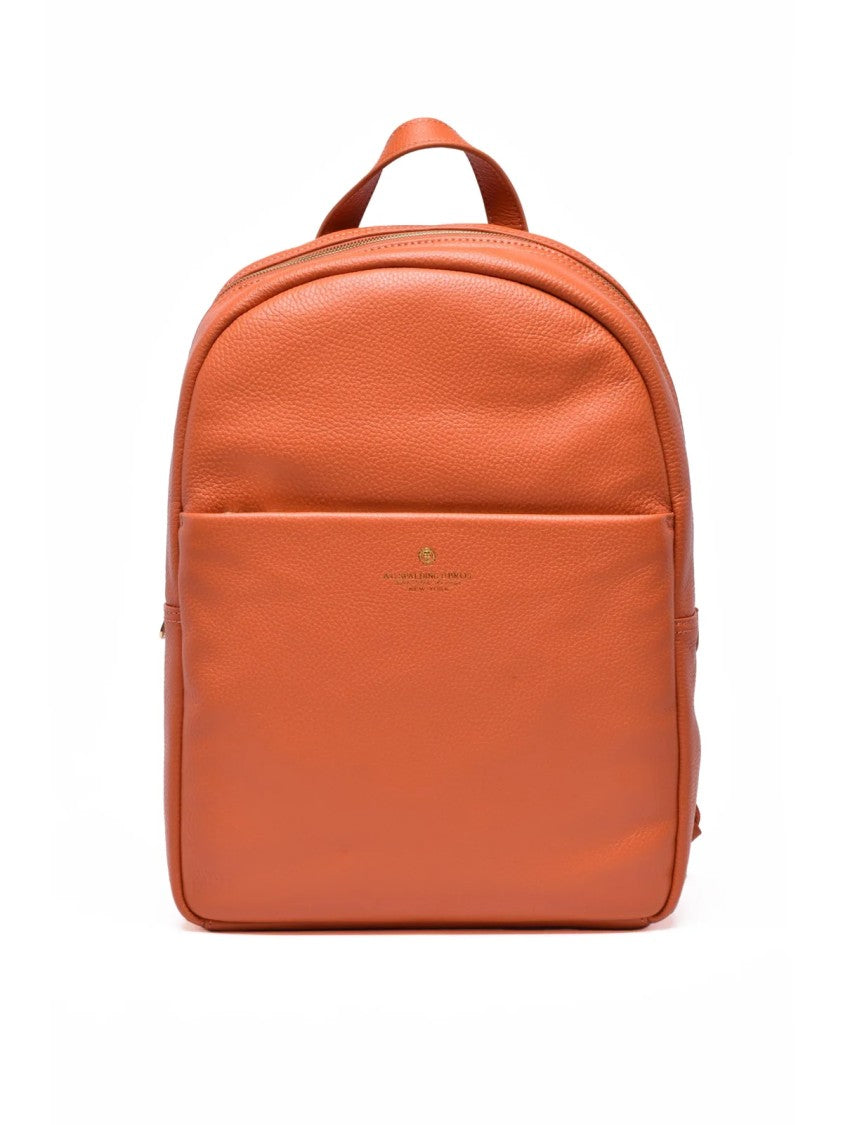 A. G. Spalding & Bros. Orange Structured Zip Leather Backpack