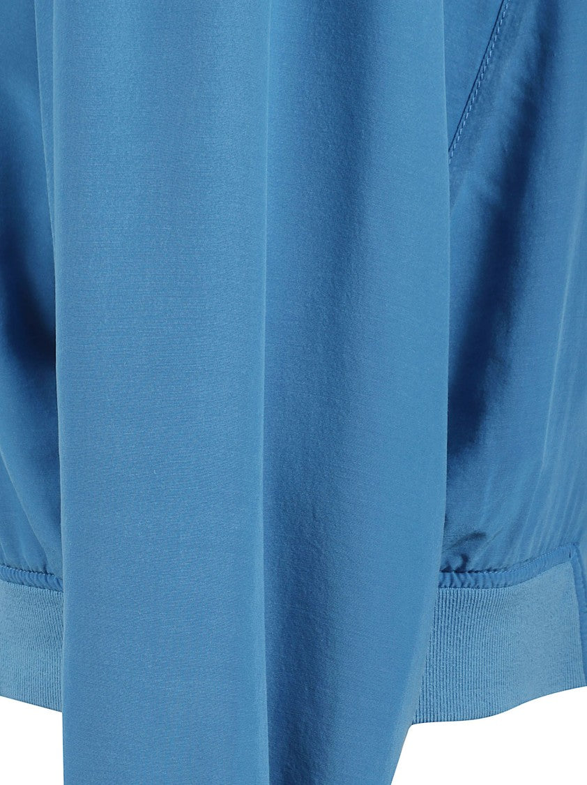 Versace Cropped Blue Jacket With Front Zipper