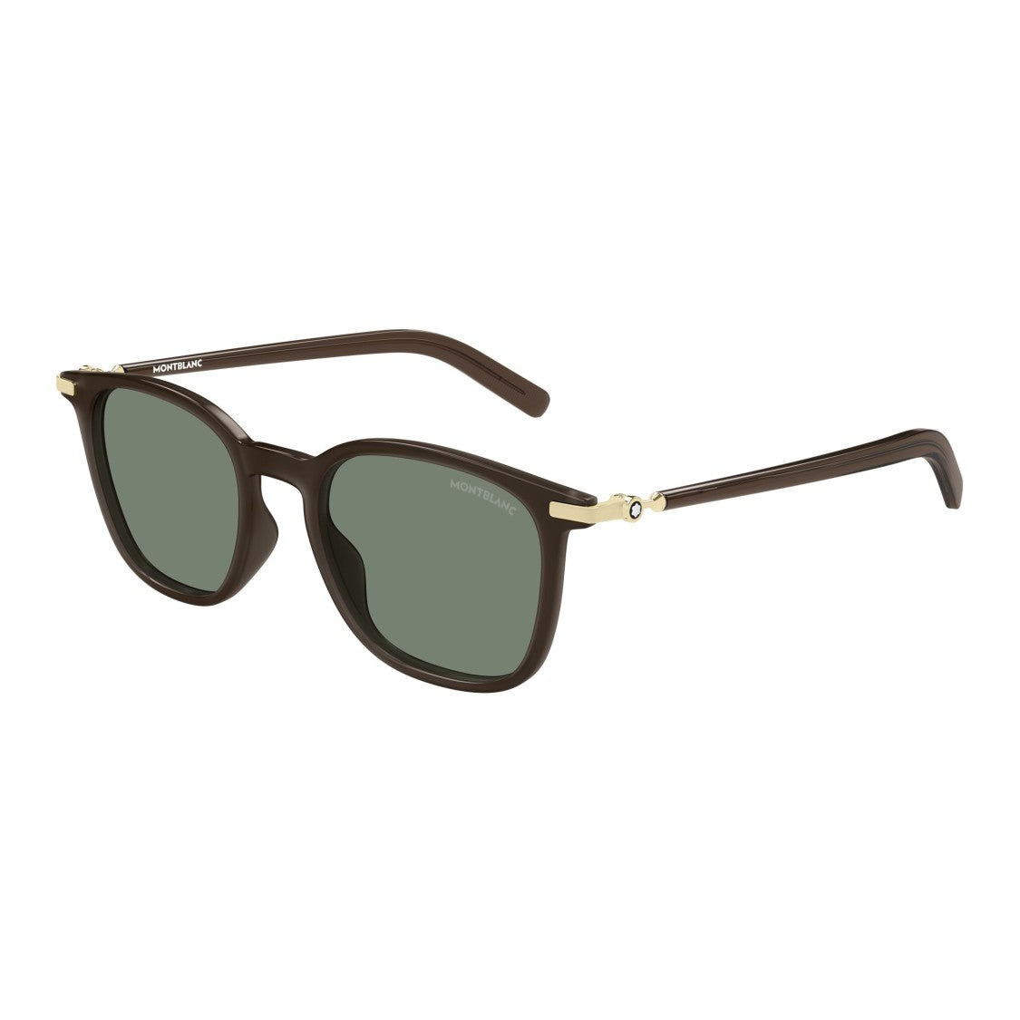 Montblanc Square Frame Sunglasses With Gold Accents