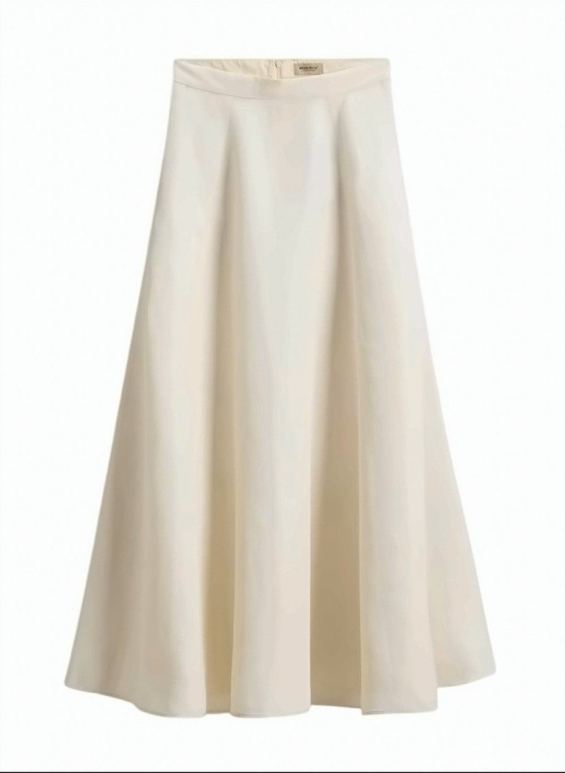 Woolrich Long Linen Blend Front Pleated Skirt