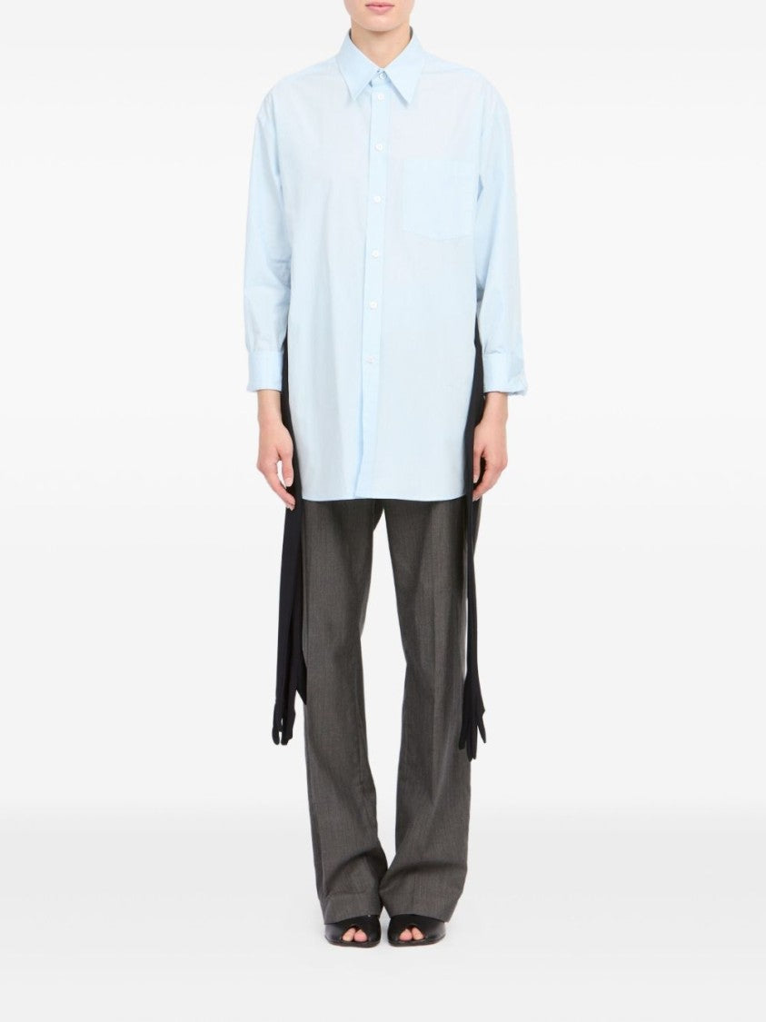 Mm6 By Maison Margiela Light Blue Tie Detail Shirt