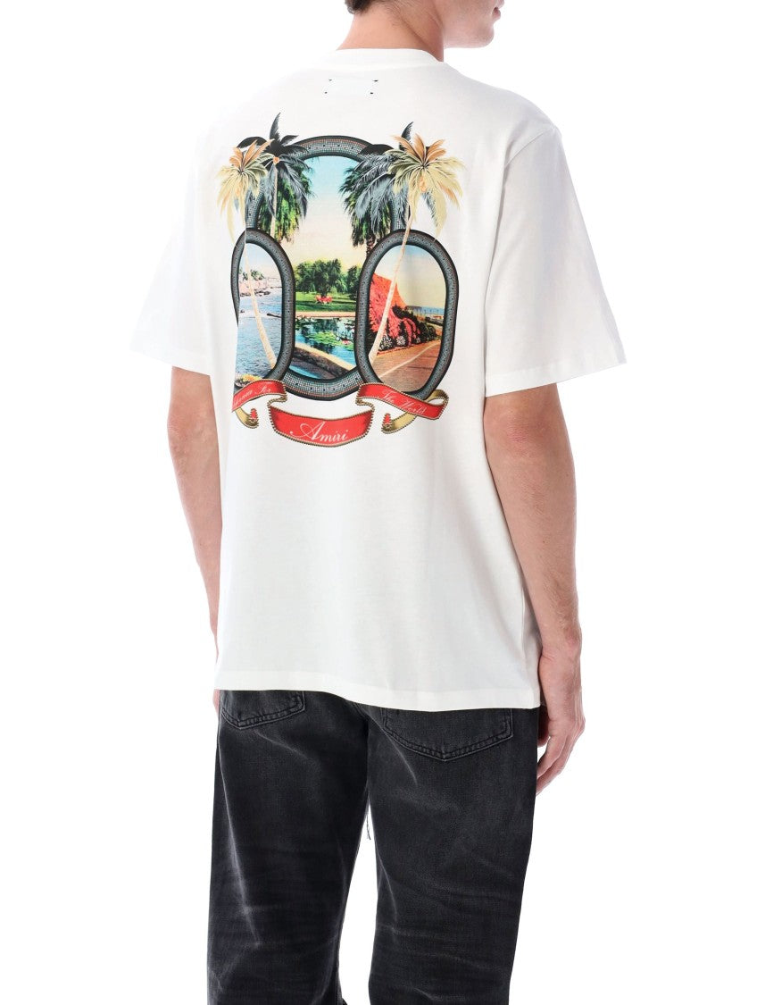 Amiri Ivory Paradise Tee With Vibrant Graphic Print