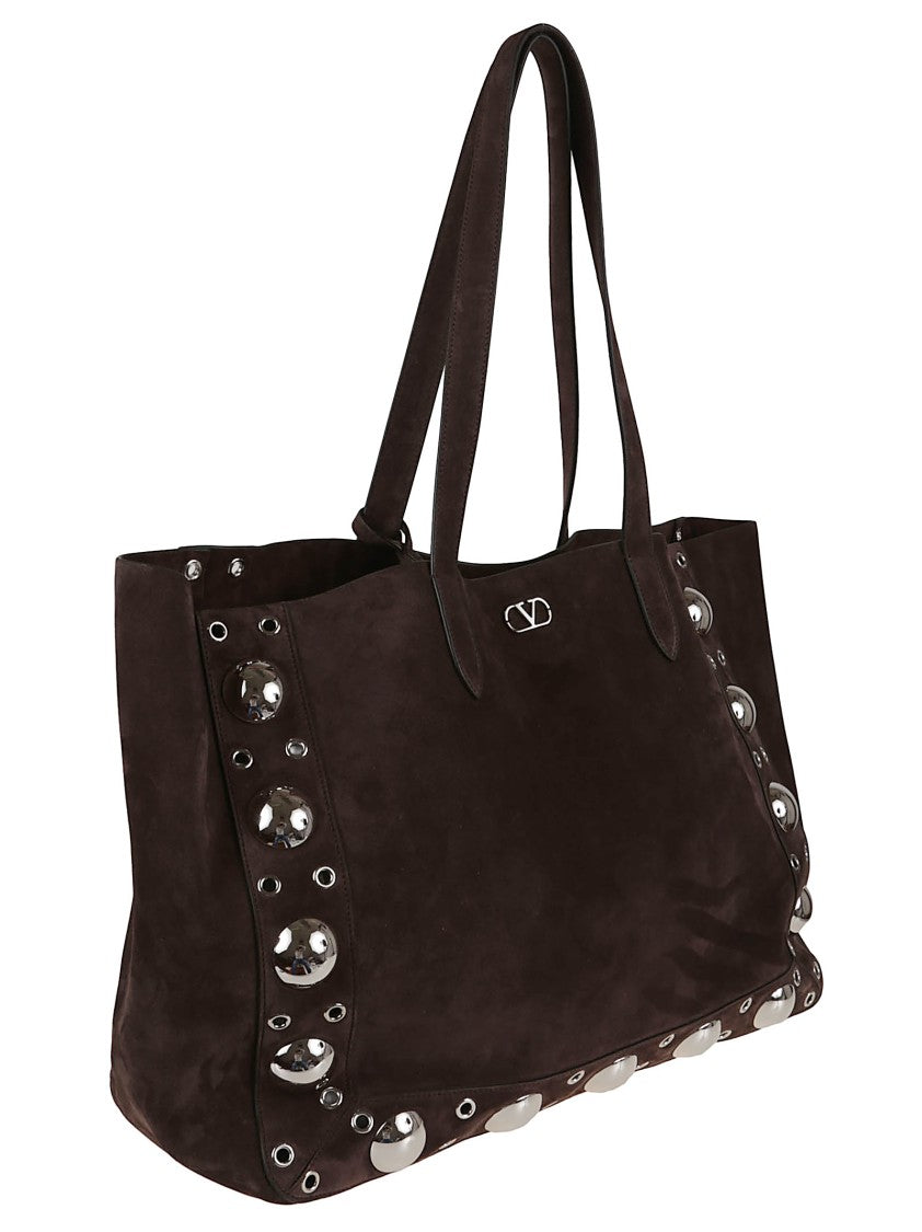 Valentino Garavani Spacious Brown Suede Tote