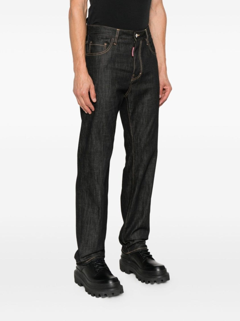 Dsquared2 Straight-Leg Denim Jeans With Cotton-Elastane Blend