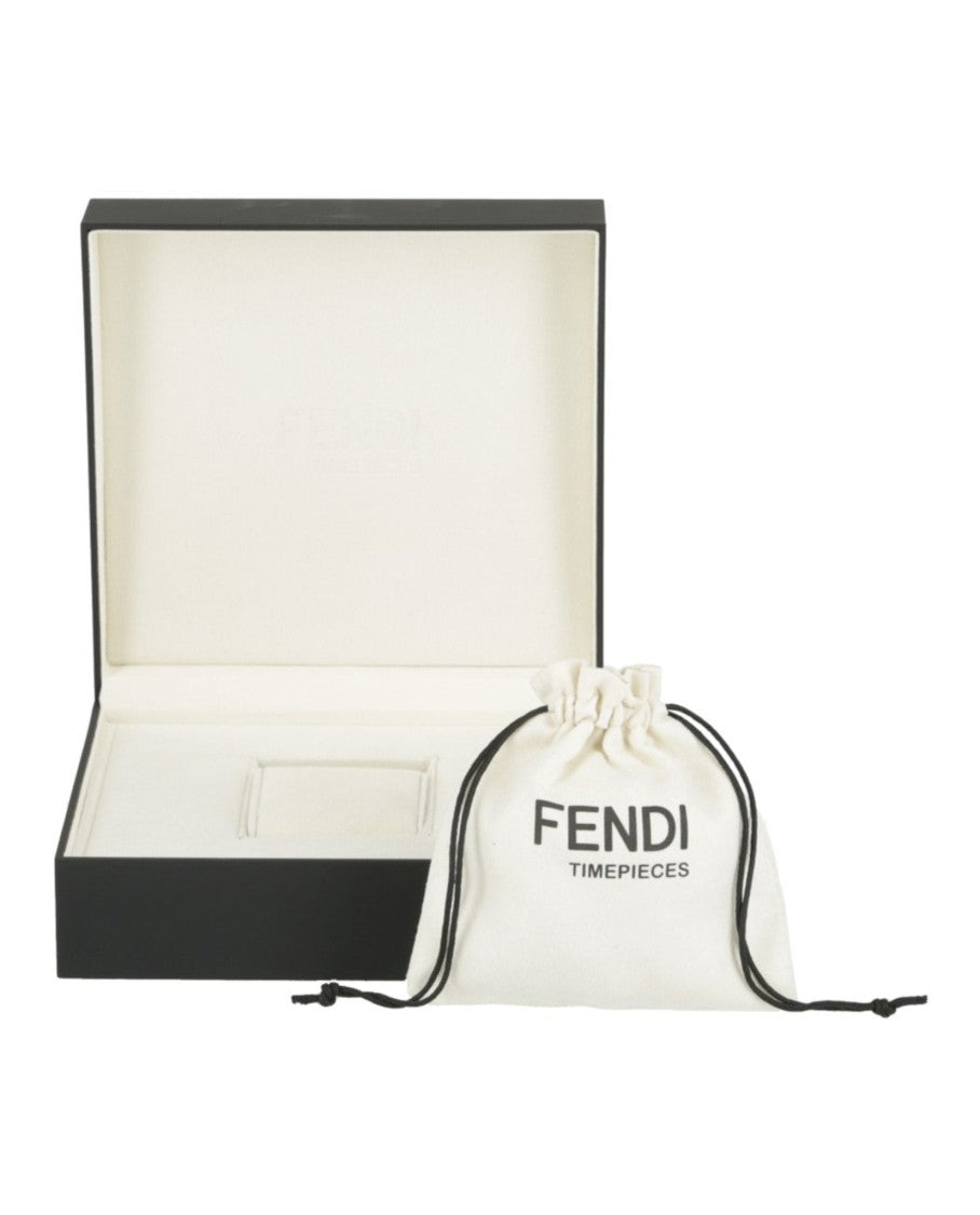 Fendi Two-Tone Bracelet Watch With Black Opalin Dial And Rose Gold Case