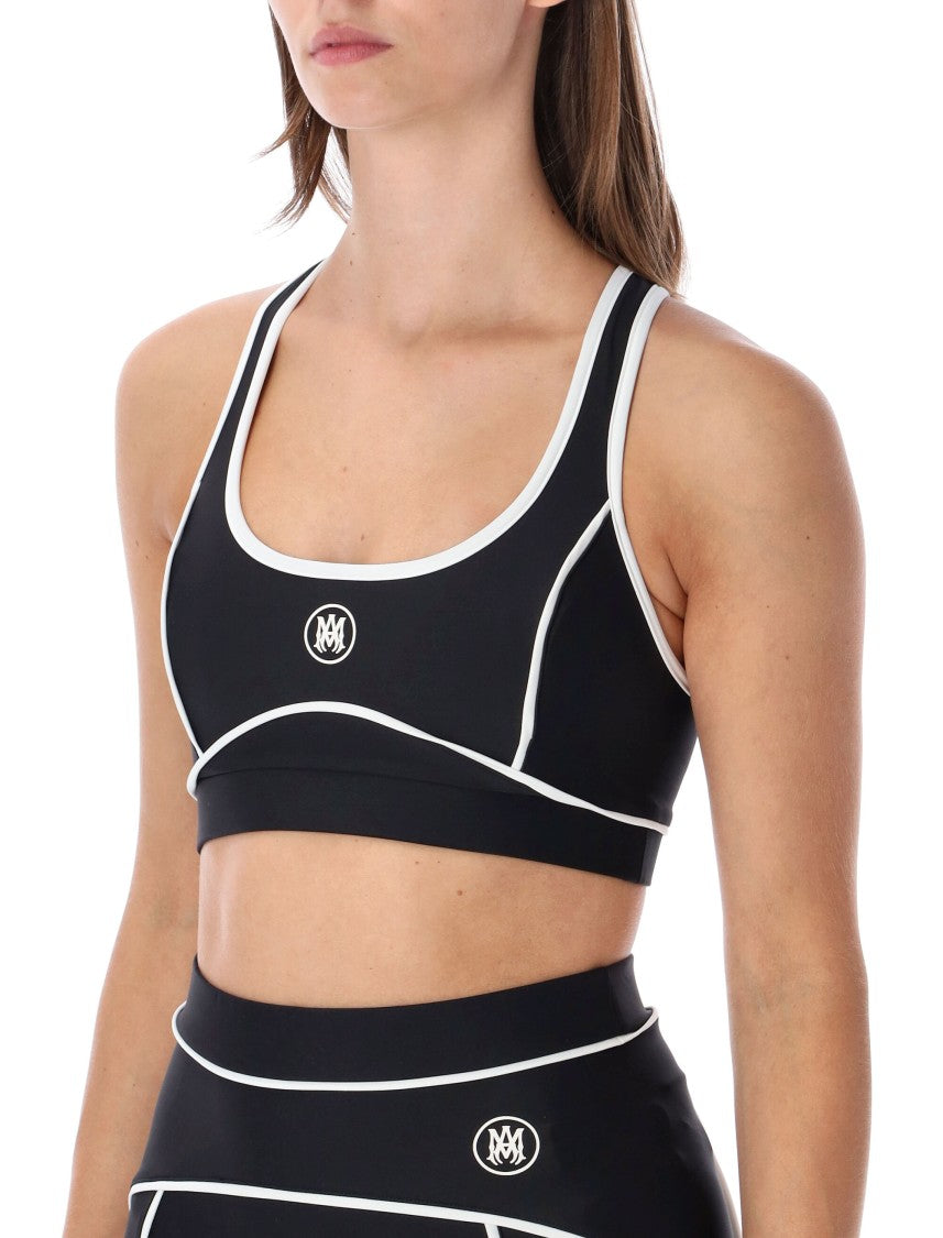 Amiri Pleated Active Bra Contrast Piping Active Bra