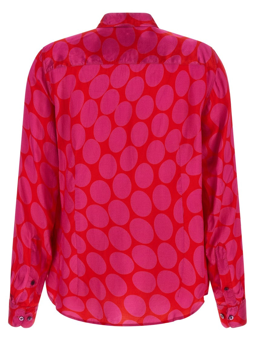 Dries Van Noten 'Chowy' Polka Dot Wrinkled Viscose Shirt