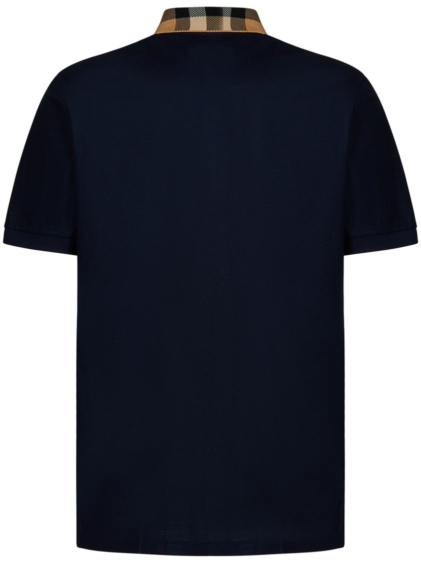 Burberry Short-Sleeved Smoked Navy Cotton Piqué Polo Shirt