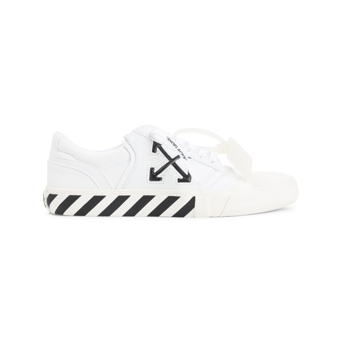 Off-White Vulc Undercut White And Black Cotton Sneakers