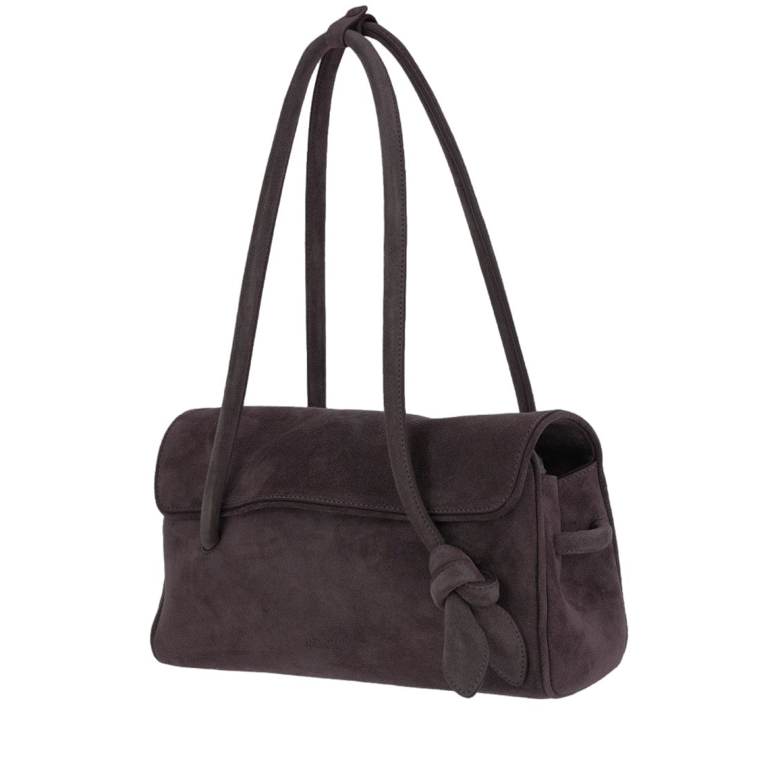 Jacquemus Brown Embossed Logo Suede Backpack