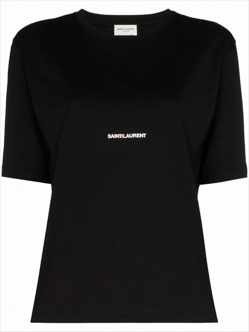 Saint Laurent Relaxed Fit Black T-Shirt With Logo Detail