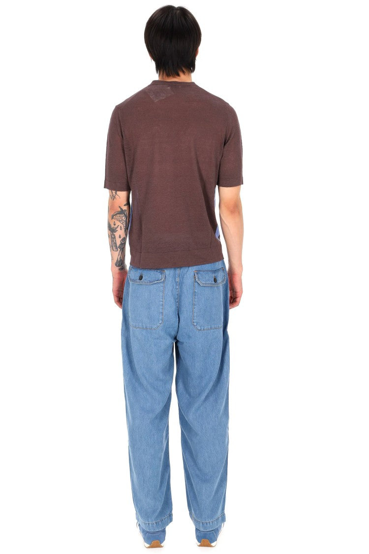 Ballantyne Brown Blue Diamond Argyle T-Shirt