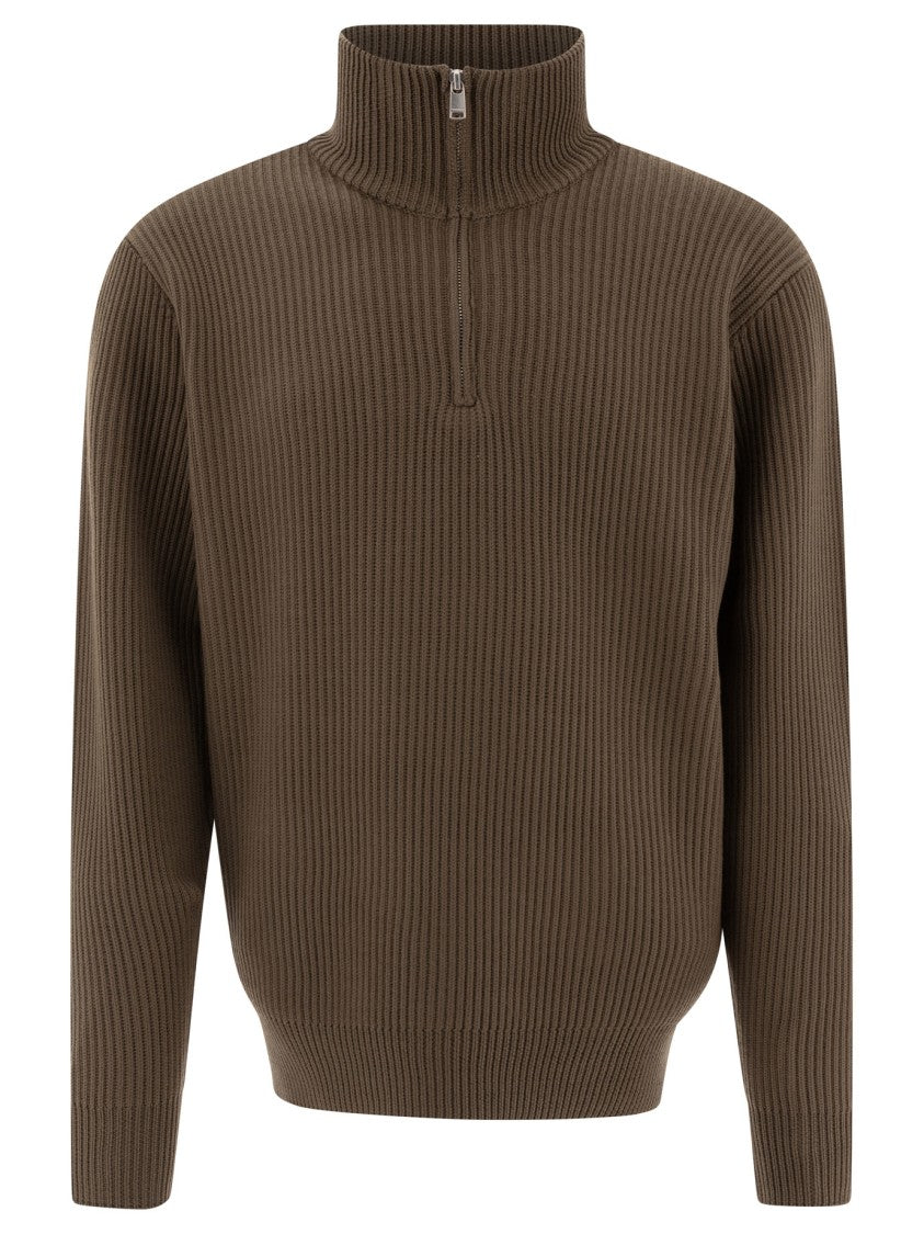 Nonnative Ribbed Wool Knitwear With Half-Zip Collar