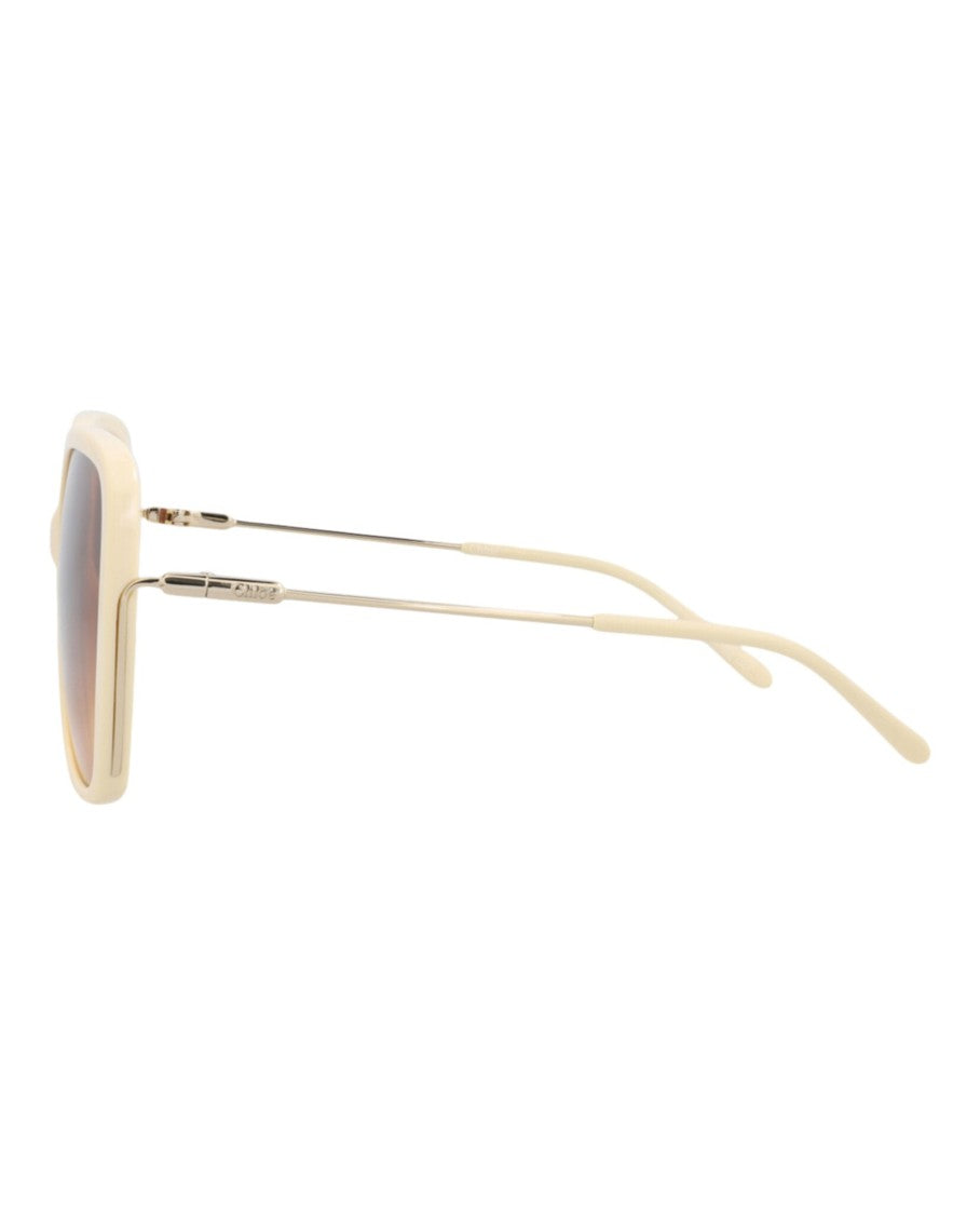 Chloé Rectangular Recycled Acetate Sunglasses With Metal Temples