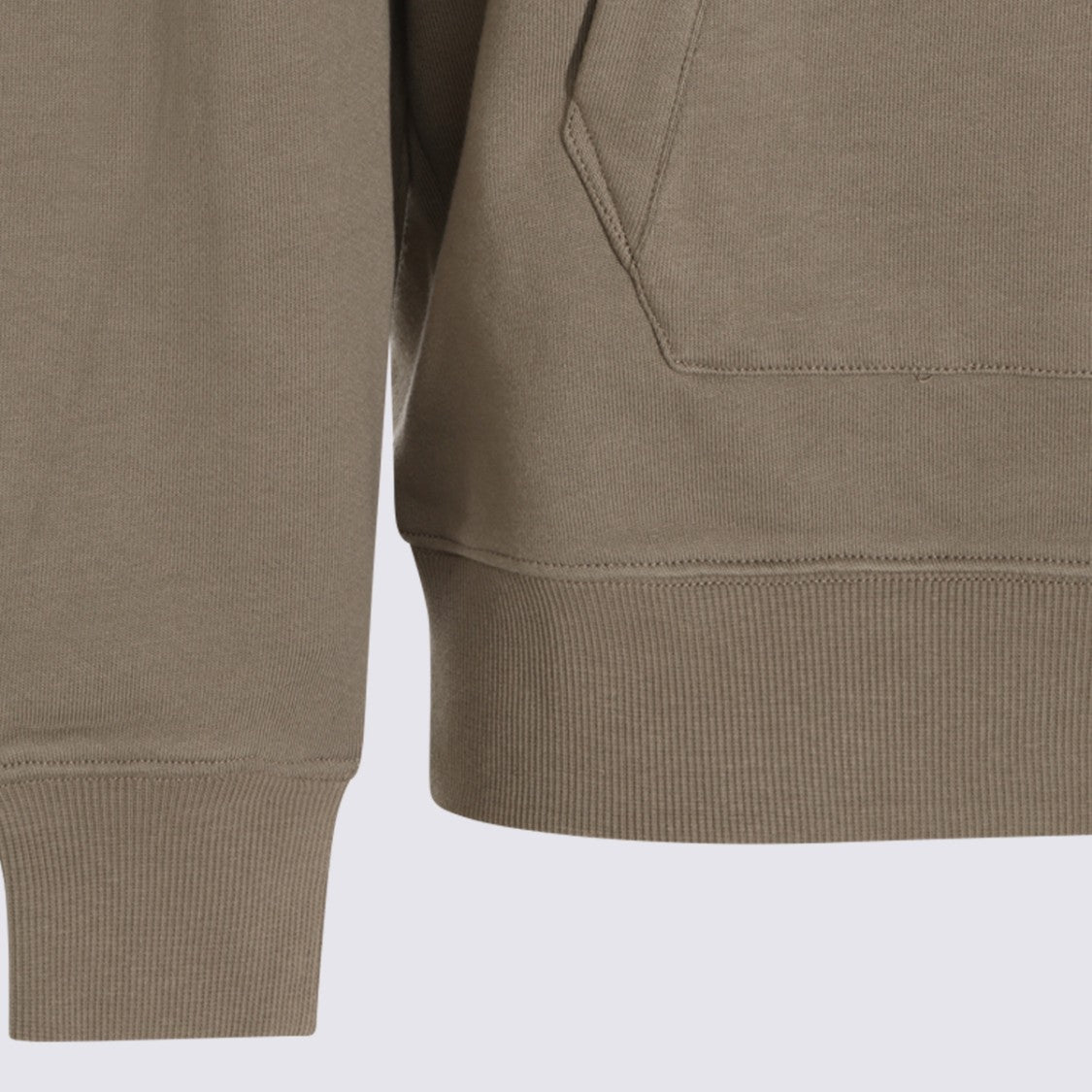 C.P. Company Minimalist Olive Hoodie With Signature Branding Patch