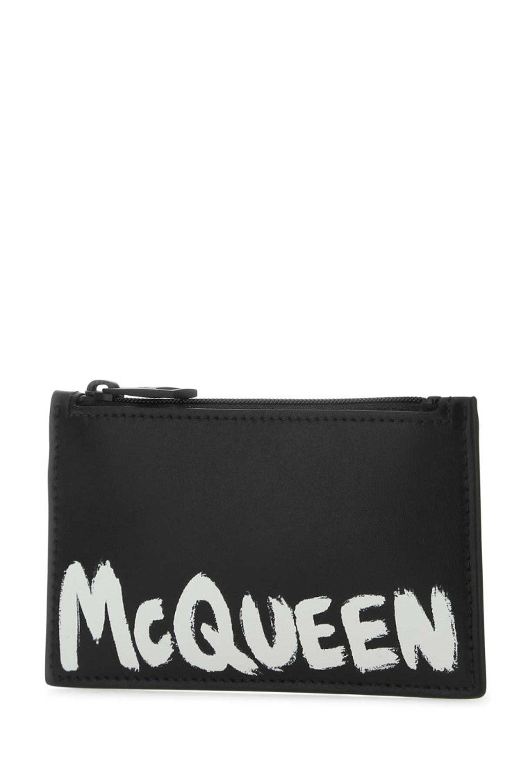 Alexander Mcqueen Black Leather Card Holder