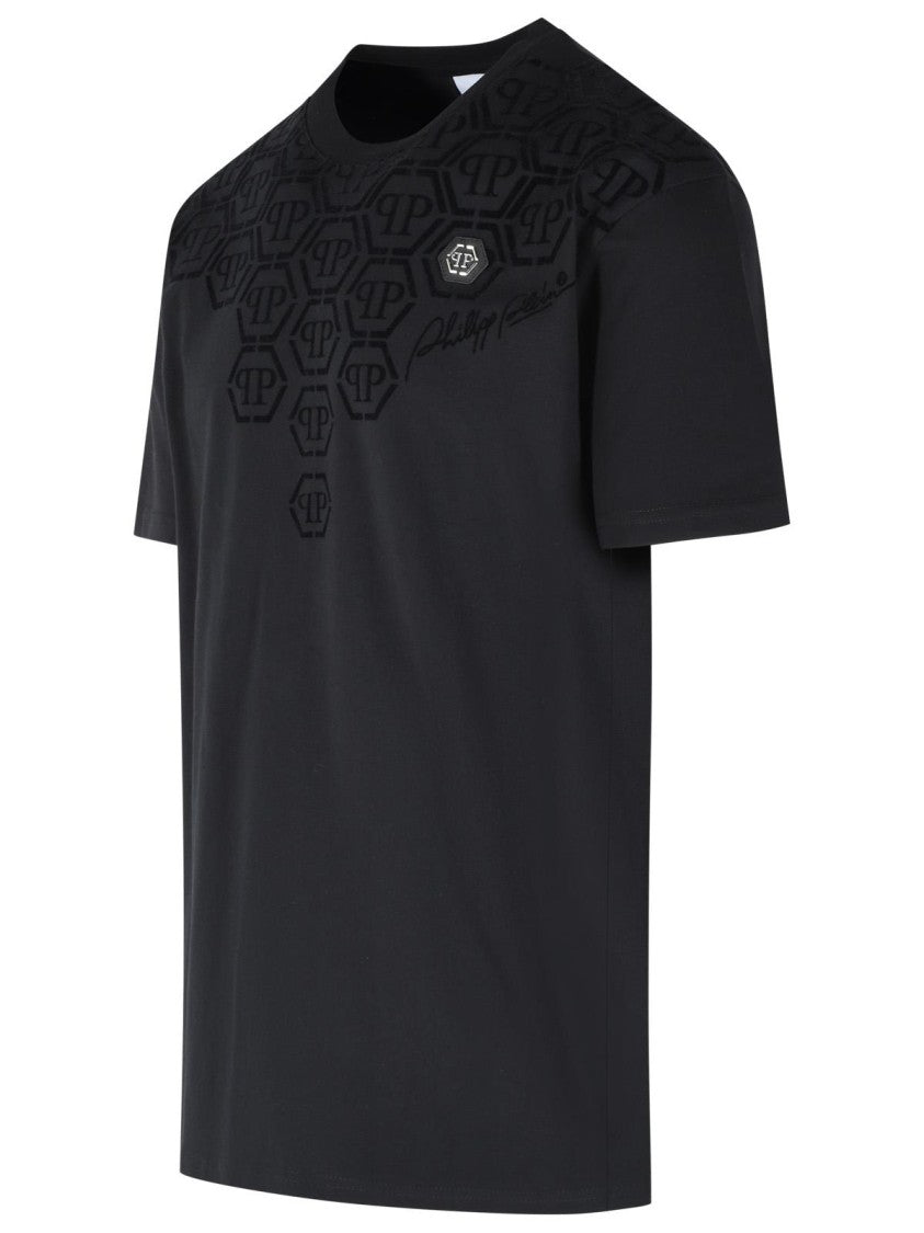 Philipp Plein Black Cotton T-Shirt
