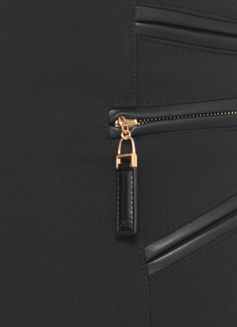 Elisabetta Franchi High Waist Cropped Pants With Zipper Detail